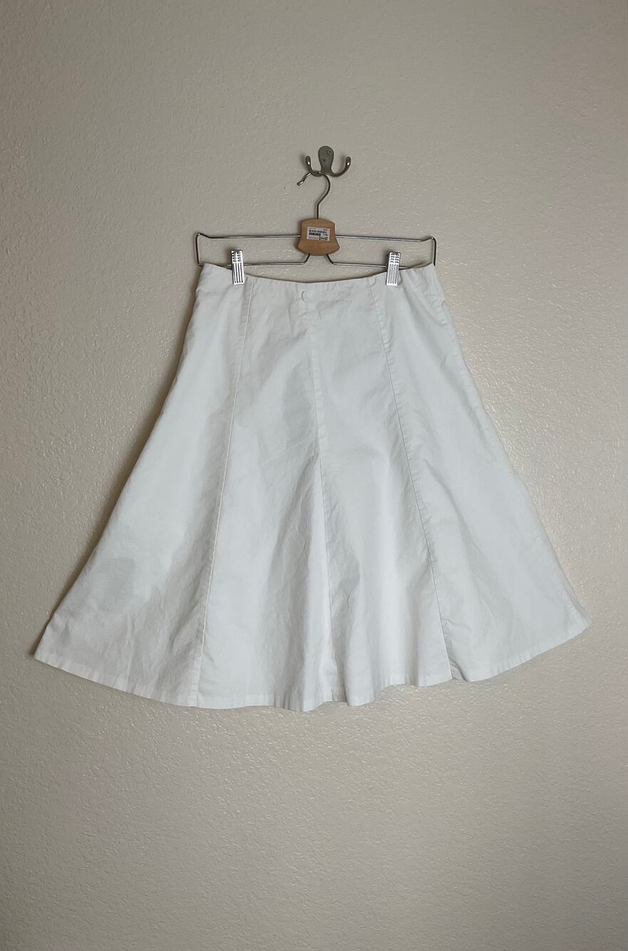 The Limited White A-Line Midi Skirt Size 4 Cotton Stretch Classic Fit Flare